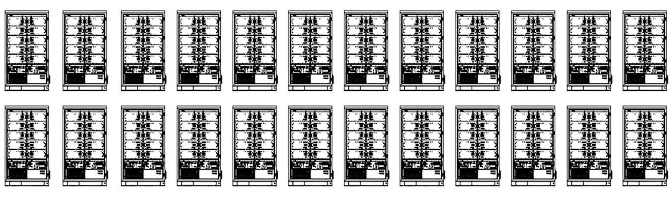 24 THOR215 units side by side as a scaled installation